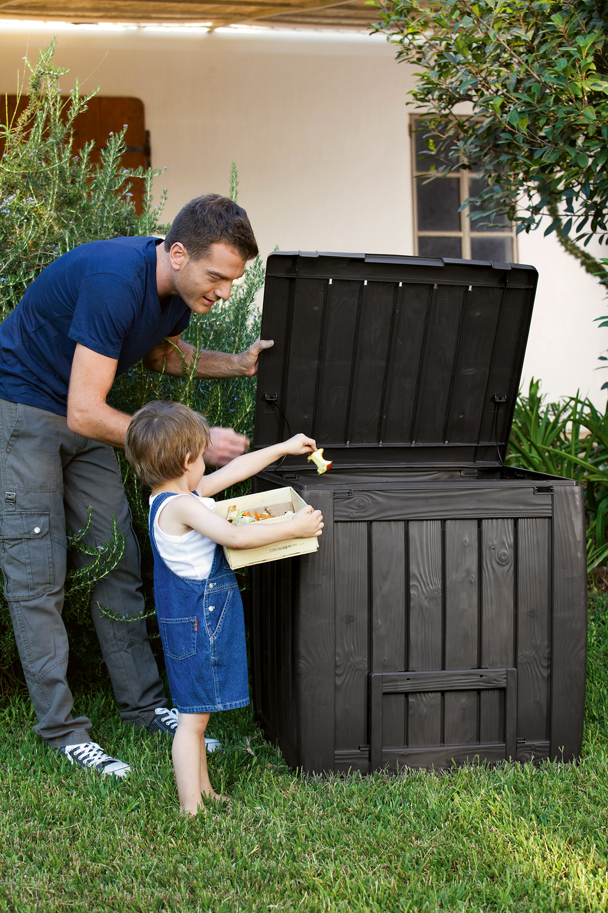 Компостер садовый Keter DECO COMPOSTER объем 340 л из пластика под дерево для дачи